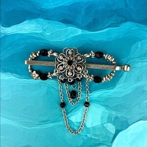 Lilla Rose Flexi Hair Clip silver and black(Small)